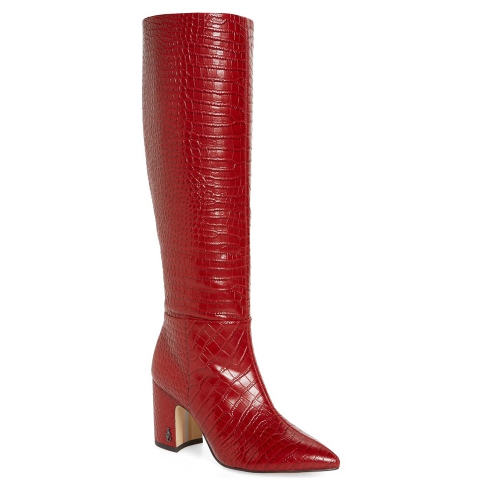 NEW Sam Edelman Hiltin Knee High Boot in Red